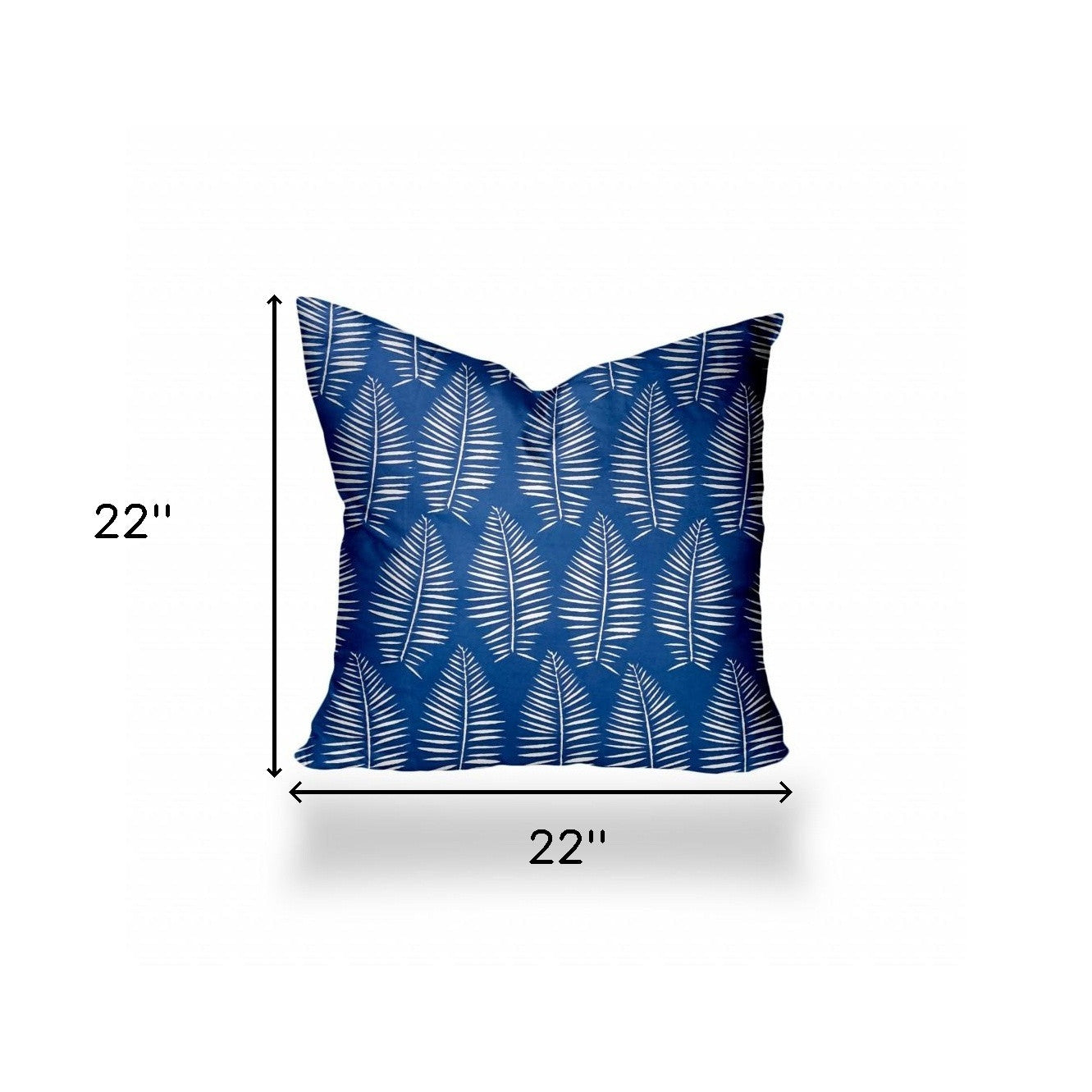 12" X 16" Blue And White Enveloped Tropical Lumbar Indoor Outdoor Pillow Cover