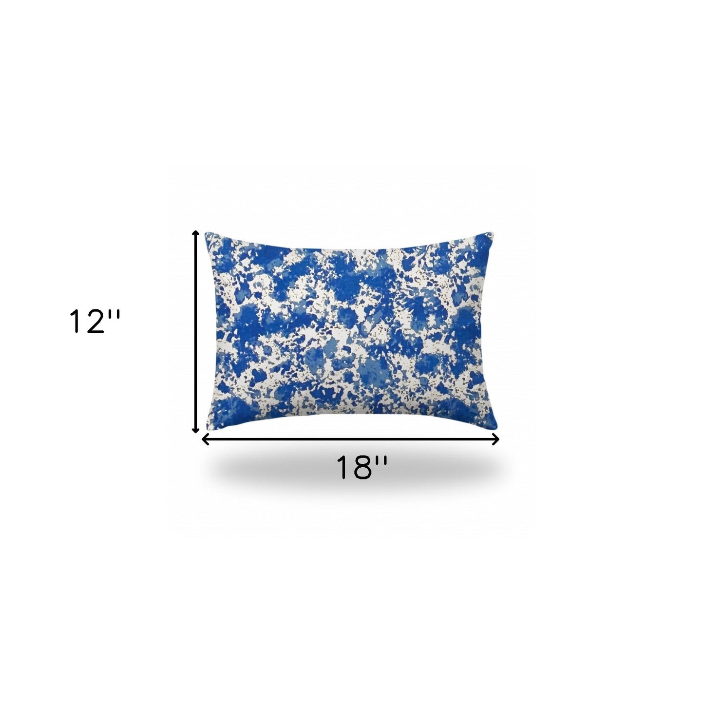 12" X 16" Blue And White Crab Enveloped Lumbar Indoor Outdoor Pillow Cover