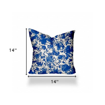 12" X 16" Blue And White Zippered Coastal Lumbar Indoor Outdoor Pillow