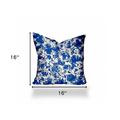 12" X 16" Blue And White Zippered Coastal Lumbar Indoor Outdoor Pillow