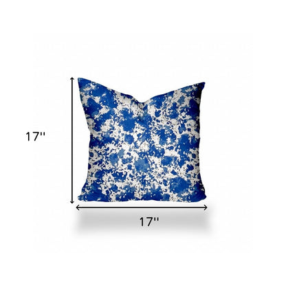 12" X 16" Blue And White Crab Enveloped Lumbar Indoor Outdoor Pillow Cover