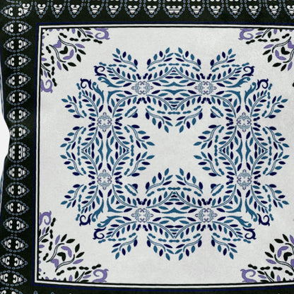 5" Navy Blue Damask Indoor Outdoor Throw Pillow Cover and Insert