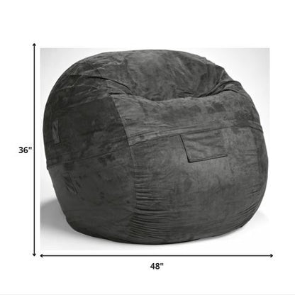 Classic Cozy Dark Gray Bean Bag Chair