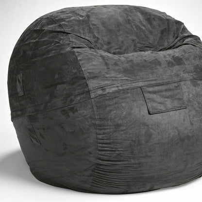 Classic Cozy Dark Gray Bean Bag Chair