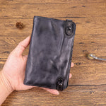 Load image into Gallery viewer, New Top Layer Cow Leather Hand-painted Old Long Wallet Man
