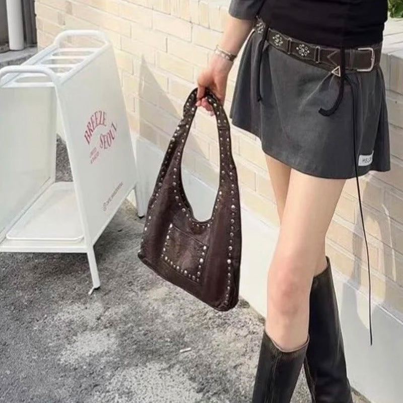 Retro Rivet Shoulder Bag