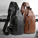 Load image into Gallery viewer, Luxury Brand Messenger Bag Leather Men Chest Bag Vintage Crossbody Shoulder Bag Men&#39;s Business Sling Bags Male Casual Chest Pack
