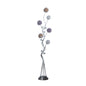 59" Steel Six Light LED Novelty Floor Lamp With Colorful Funky Floral Shades