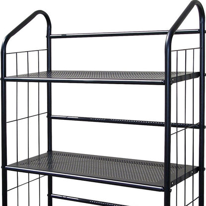 Black 3 Shelf Metal Standing Book Shelf