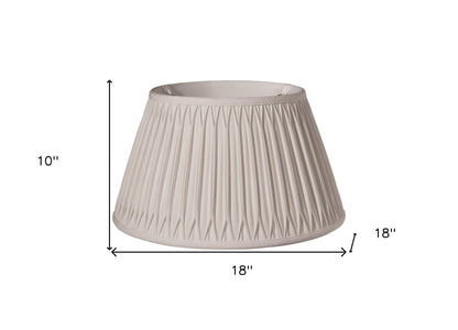 18" Cream Shallow Drum Smocked Shantung Lampshade