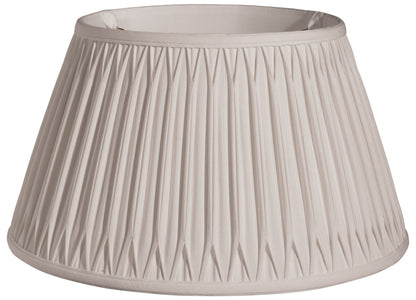 18" Cream Shallow Drum Smocked Shantung Lampshade