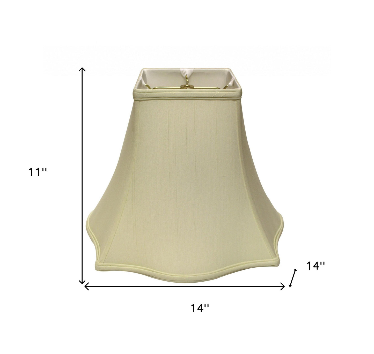 14" Ivory Premium Square Monay Shantung Lampshade