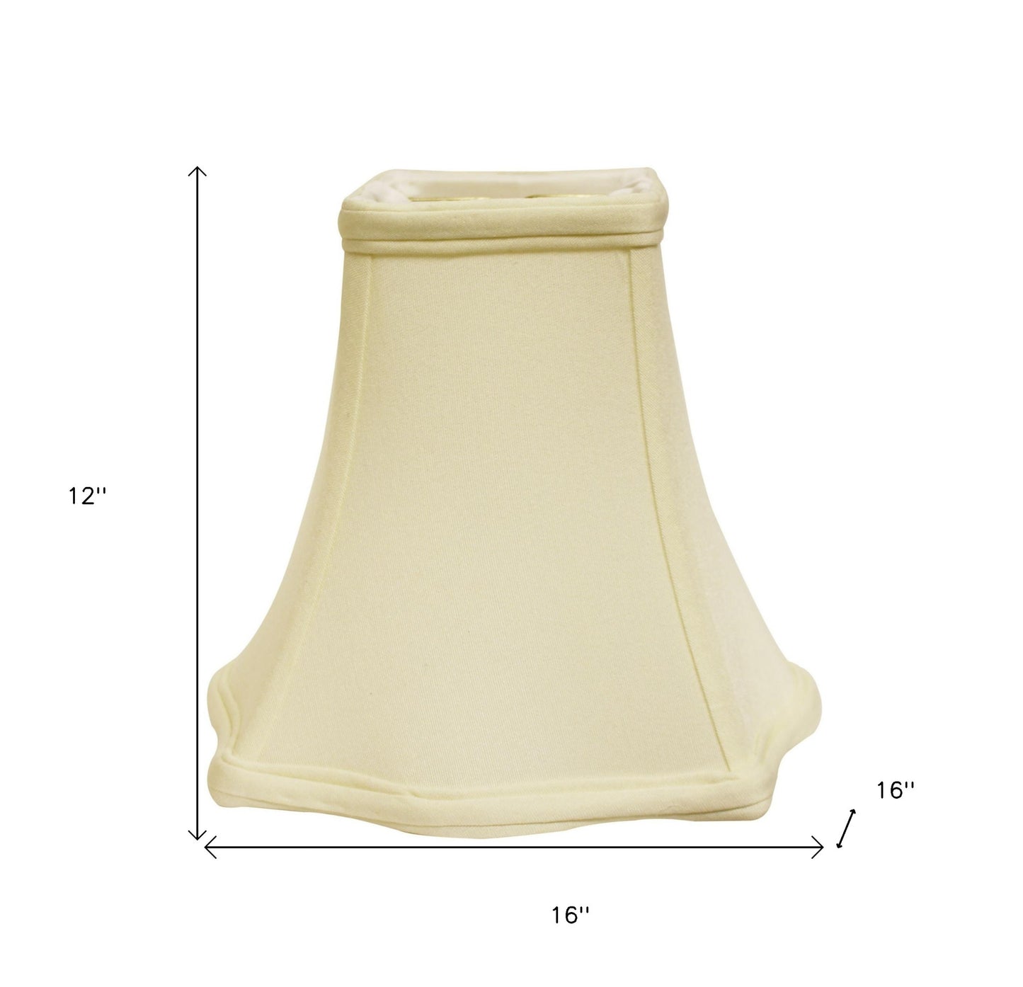 16" Ivory Premium Square No Slub Lampshade