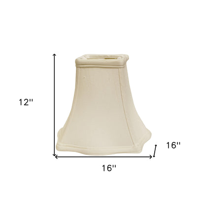 16" White Premium Square Monay Shantung Lampshade