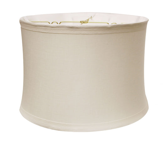 15" Snow Drum Trimmed Linen Lampshade