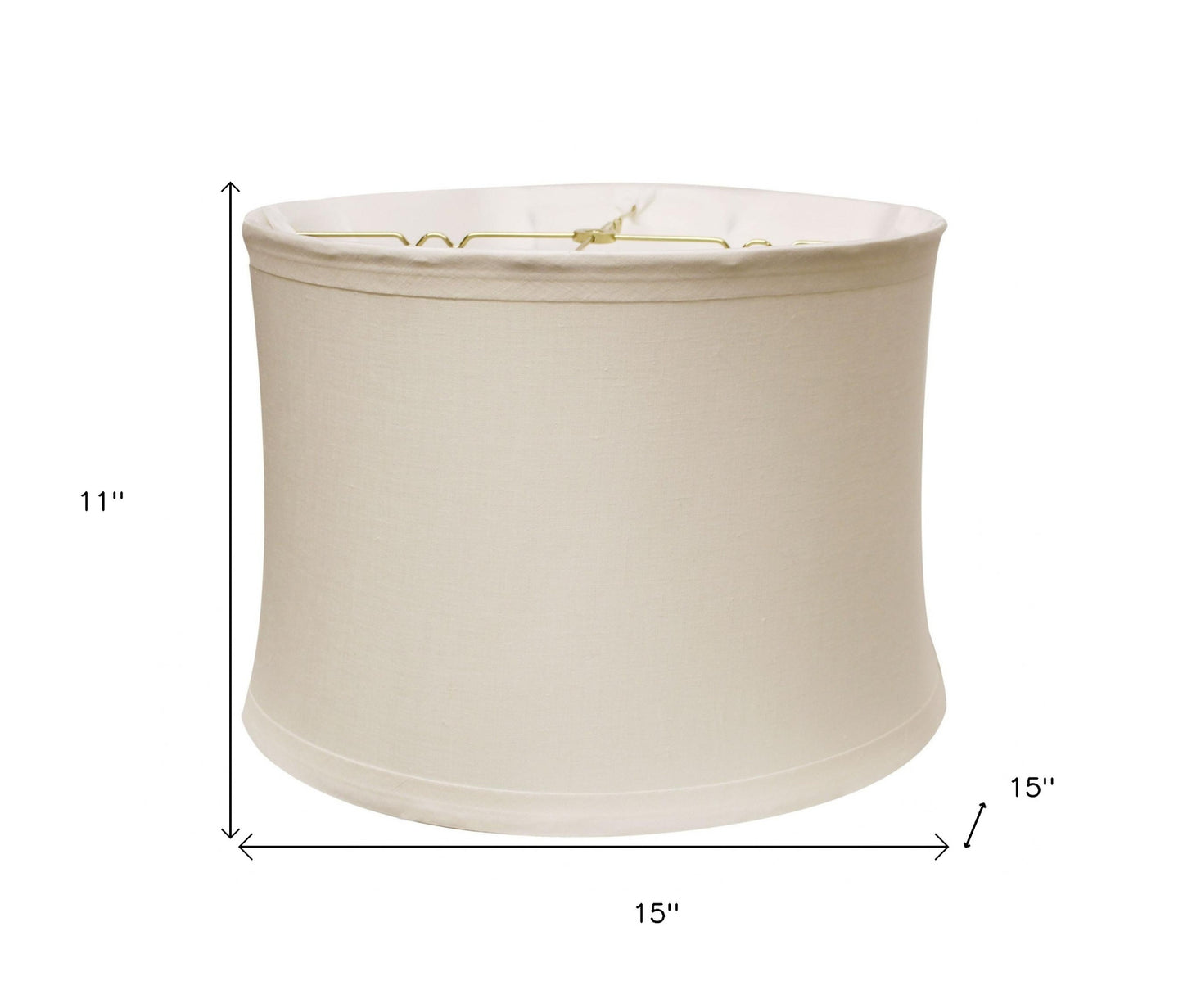 15" Snow Drum Trimmed Linen Lampshade