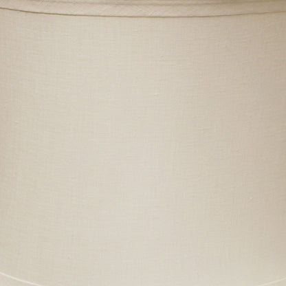 17" Snow Drum Trimmed Linen Lampshade