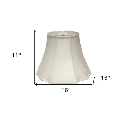 16" White Octagon Monay Shantung Lampshade