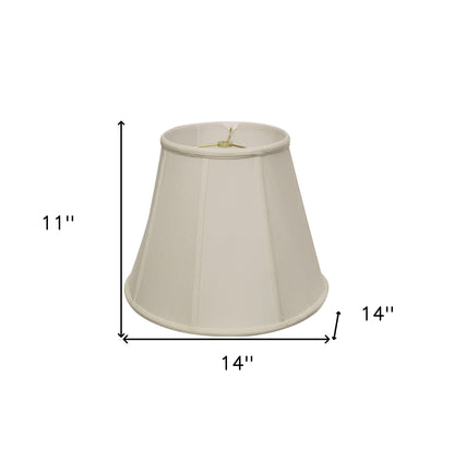 14" White Slanted Empire Monay Shantung Lampshade