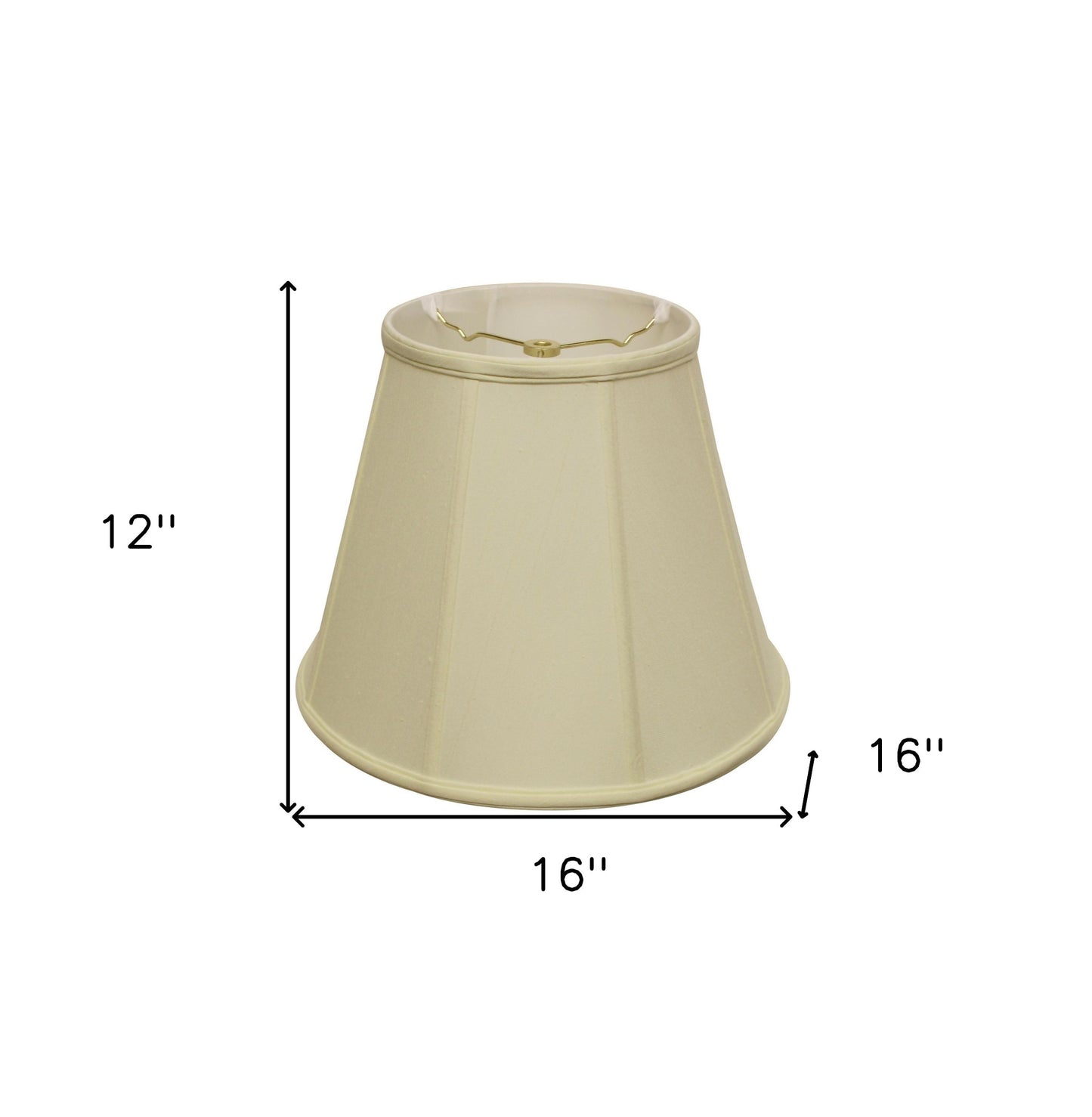 16" Ivory Slanted Empire Monay Shantung Lampshade