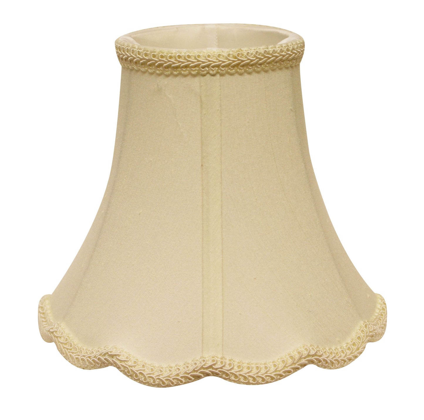 12" Ivory Slanted Scallop Bell Monay Shantung Lampshade