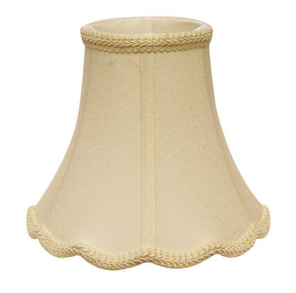 14" Ivory Slanted Scallop Bell Monay Shantung Lampshade