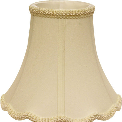 14" Ivory Slanted Scallop Bell Monay Shantung Lampshade