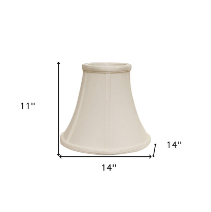 14" White Premium Bell Monay Shantung Lampshade