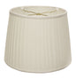 14" White Linen Lampshade with Side Pleats