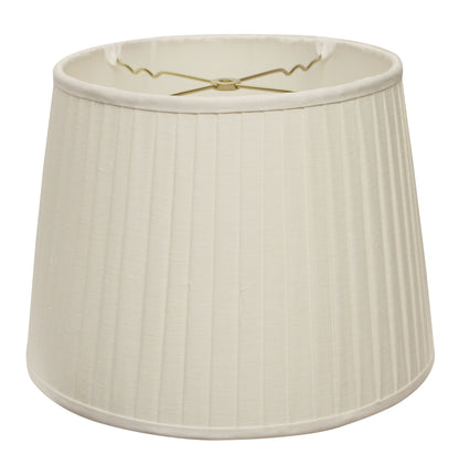 14" White Linen Lampshade with Side Pleats