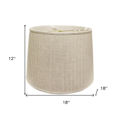 Beige Linen Pleated Empire Lamp Shade 15"W Top 18"W Bottom