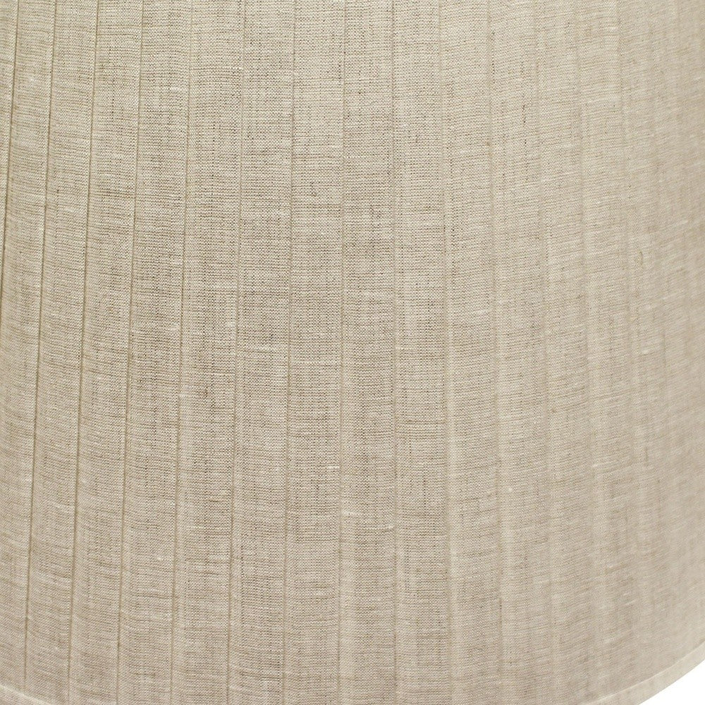 Beige Linen Pleated Empire Lamp Shade 15"W Top 18"W Bottom