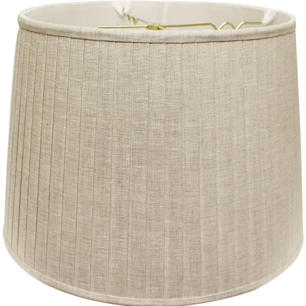 20" Cream Linen Lampshade with Side Pleats