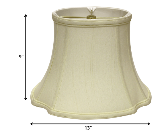 13" Ivory Reversed Oval Monay Shantung Lampshade