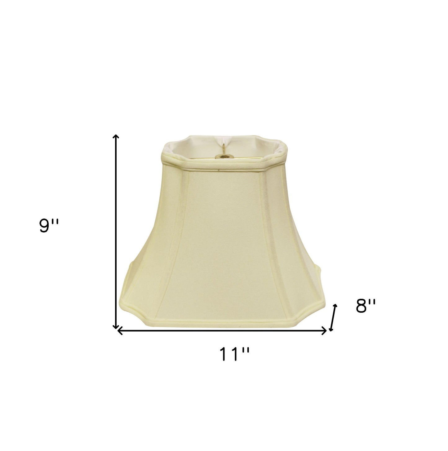 11" Ivory Inverted Rectangle Shantung Lampshade