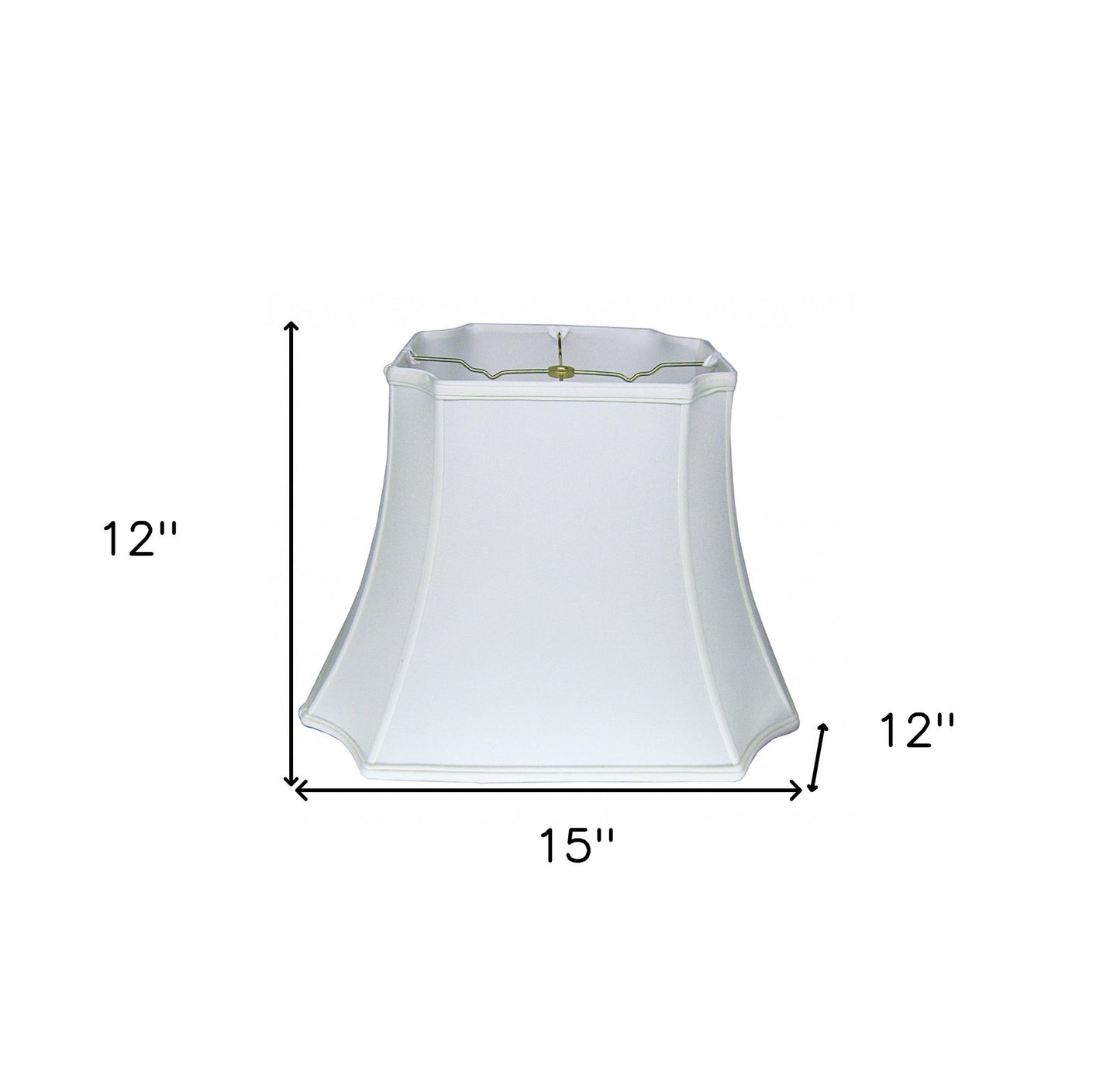 15" Snow Inverted Rectangle Shantung Lampshade