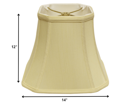 14" Antique White Slanted Square Bell Monay Shantung Lampshade