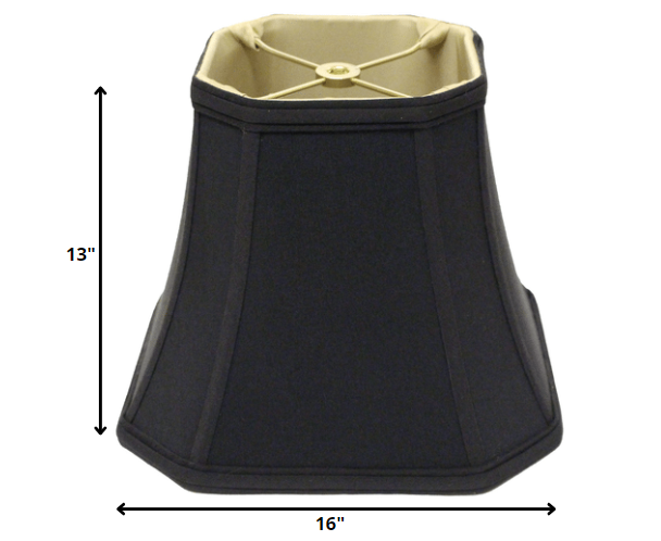 16" Black with Bronze Lining Slanted Square Bell No Slub Lampshade