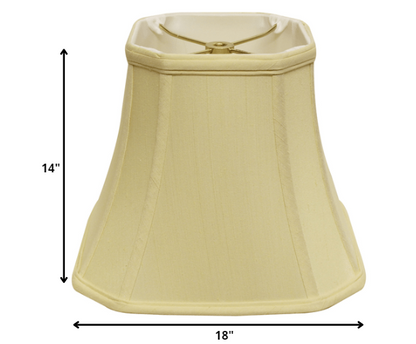 18" Antique White Slanted Square Bell Monay Shantung Lampshade