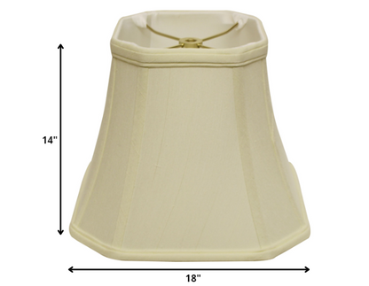 18" Ivory Slanted Square Bell Monay Shantung Lampshade