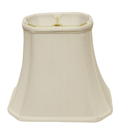 10" White Slanted Rectange Bell Monay Shantung Lampshade