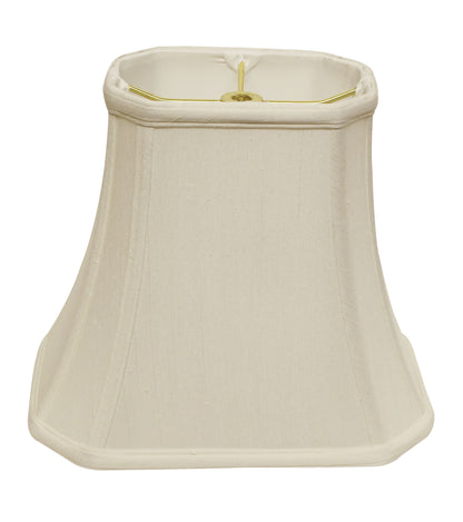 14" White Slanted Rectange Bell Monay Shantung Lampshade