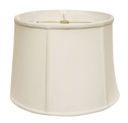 15" White Throwback Drum Linen Lampshade