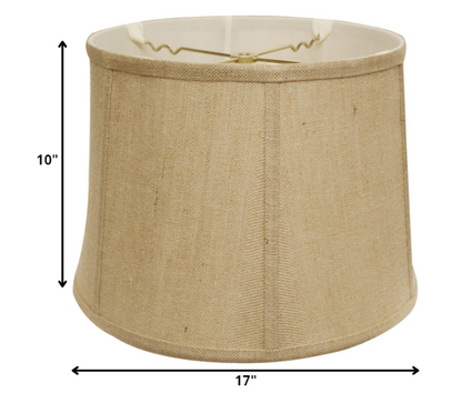 17" Golden Fiber Throwback Drum Burlap Lampshade