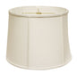 17" White Throwback Drum Linen Lampshade