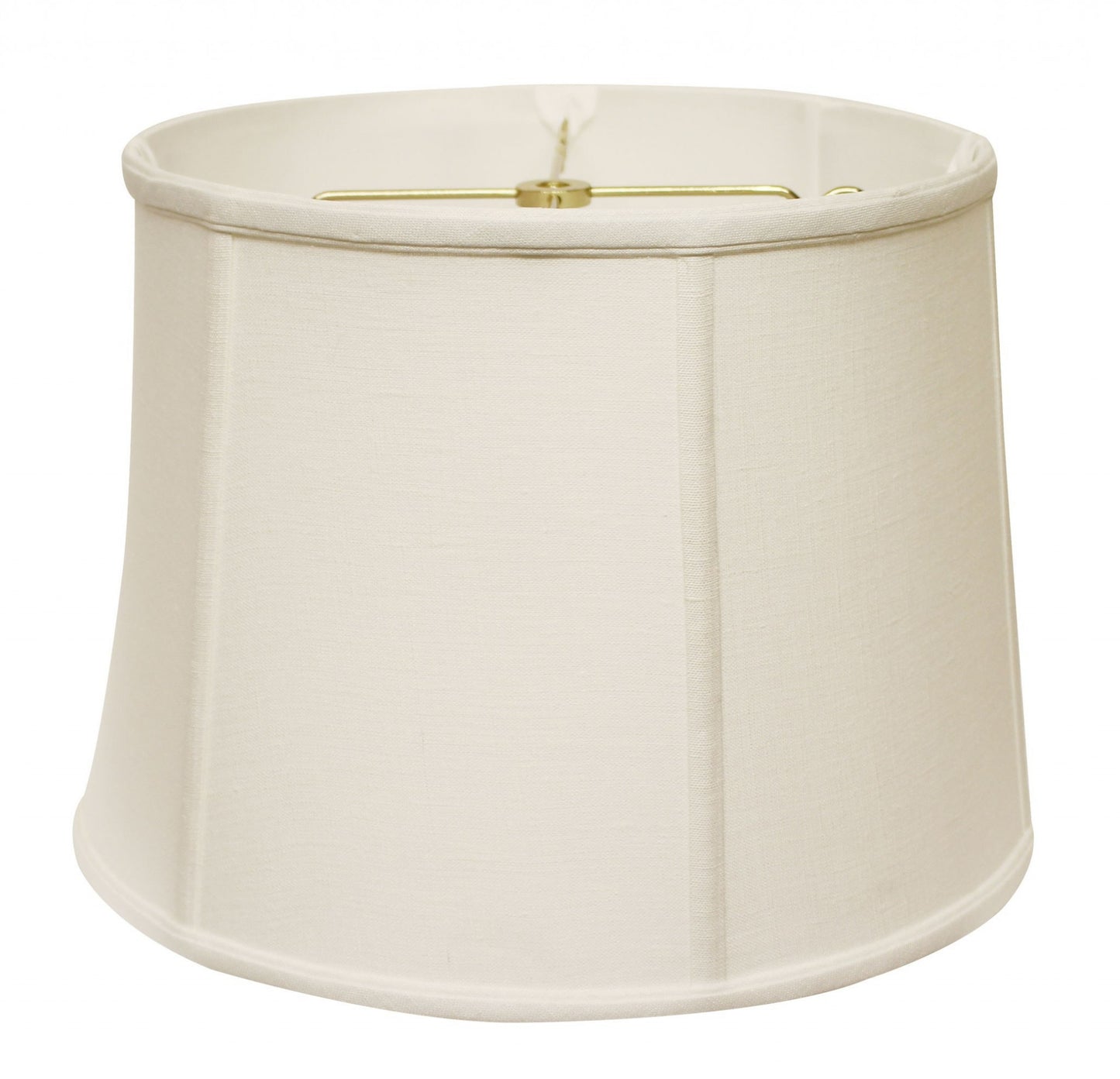 17" White Throwback Drum Linen Lampshade