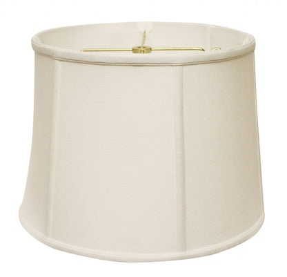 19" White Throwback Drum Linen Lampshade