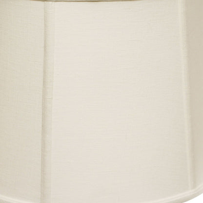 19" White Throwback Drum Linen Lampshade