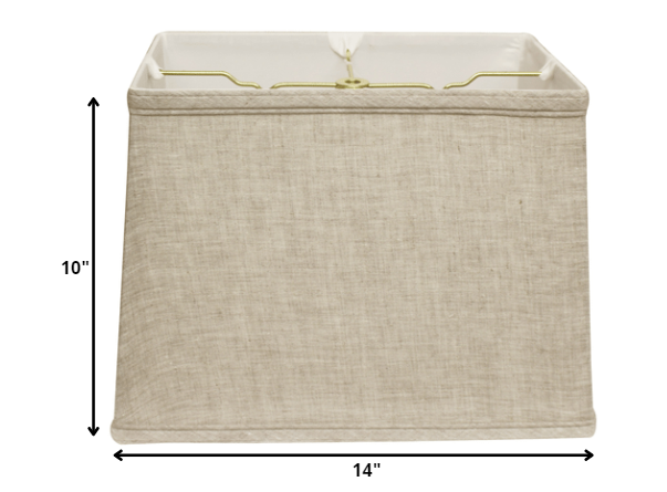 14" Cream Throwback Rectangle Linen Lampshade