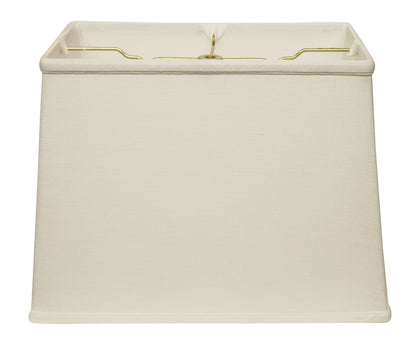 18" White Throwback Rectangle Linen Lampshade